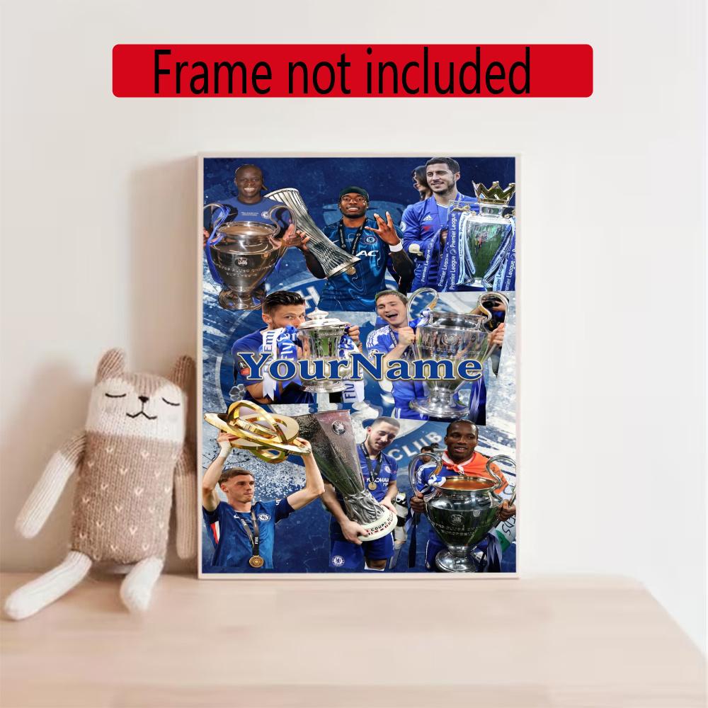 Chelsea Fc Personalized Name Round Diamond Painting Kit Diamond Embroidery Painting Rhinestones Mosaic Frameless Handwork Decoration Arts
