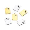 4Pcs Stainless Steel Crystal Rectangle with Hollow Heart Tags ID Blank Pendant Mirror Polished For DIY Jewelry Making