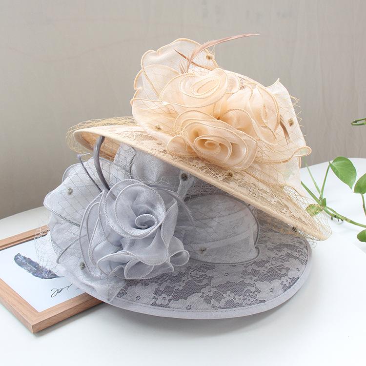 Spring and summer fisherman's hat children European and American lace foldable sunscreen visor hat beach outing dome big edge basin hat