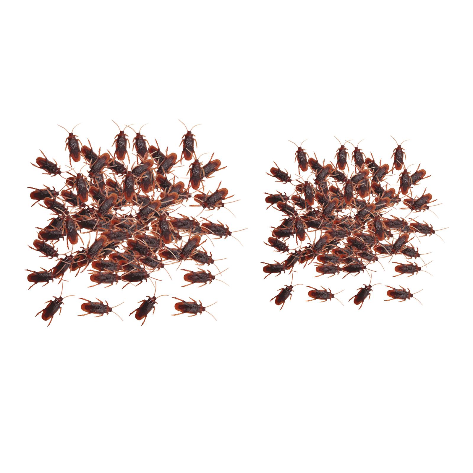 

100 Pieces Fake Roaches Toys Realistic Cockroaches Halloween soft rubber for Holiday Party Horror Props Mischief Toy S