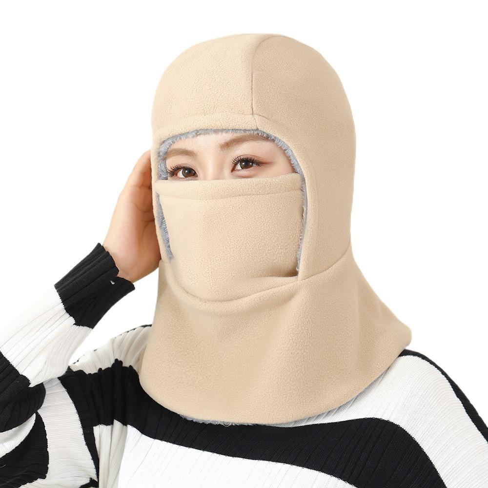 Fleece Warm Hat Mask Cold-proof Ski Windproof Cap Winter Warm Hat Balaclava Cycling Cap  Women Men