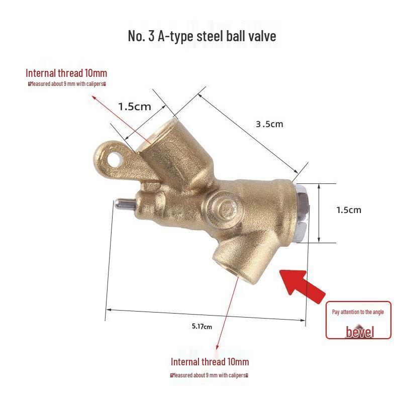 

Pressure Washer Connector Valve: All-Copper Body, Pressure-Resistant Ceramic Core for Household Cleaning Machines (380/280/58).