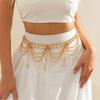 Silver Pearl Tassel Waist Chain Body Jewelry Metal Body Chain Tassels   Beach Accessories
