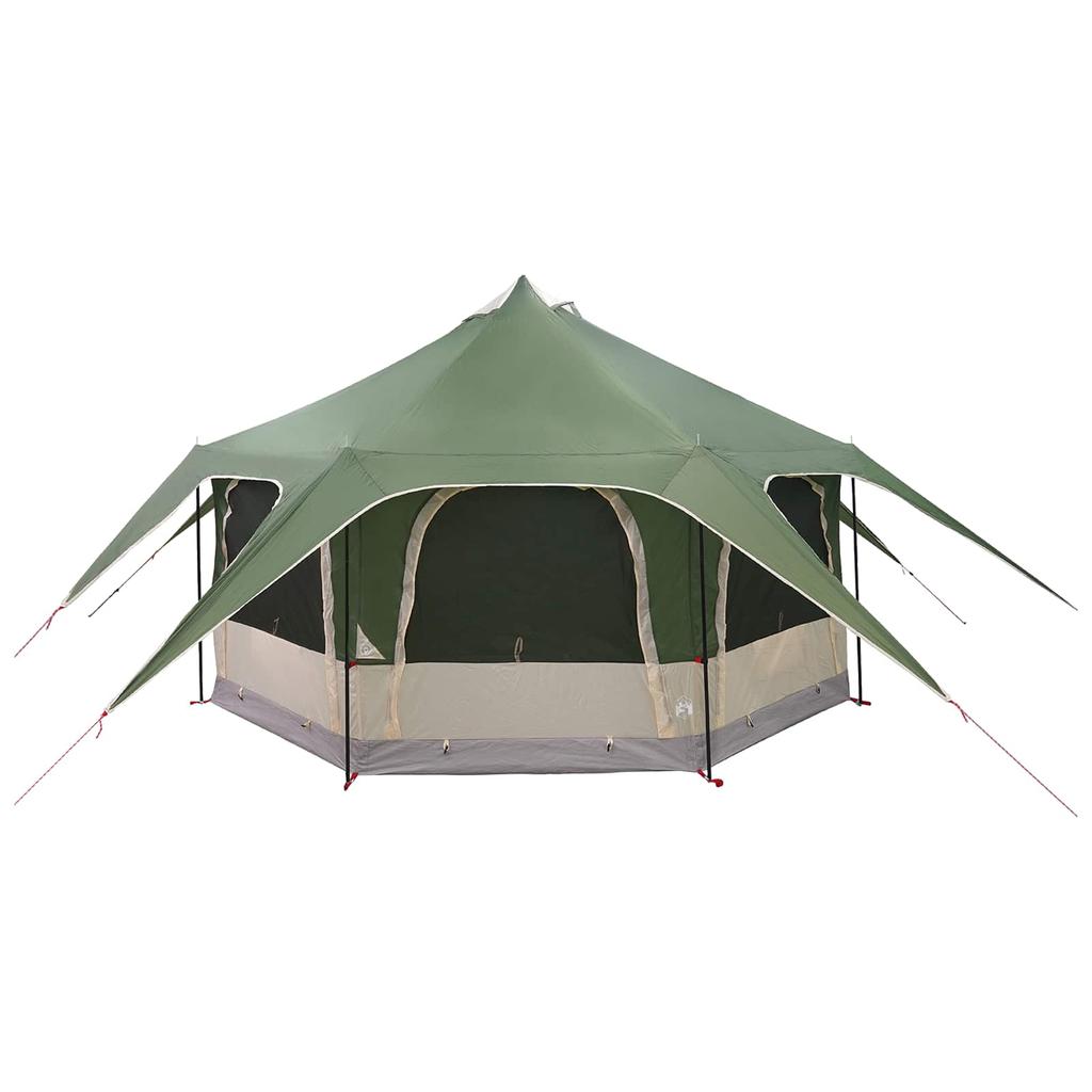 Family Tent Green 5 Person Tent 185T Polyester with PU Coating