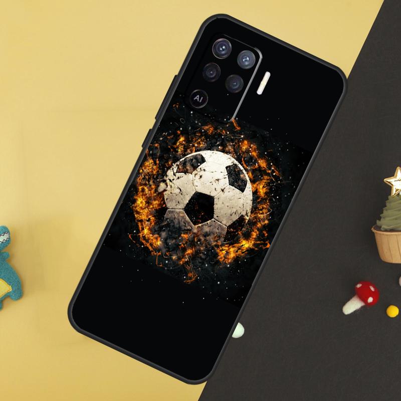 Football Soccer Ball For OPPO A57S A53S A54S A98 A78 A58 A79 A15 A17 A77 A16 A76 A96 A52 A72 A5 A9 A94 A74 Case