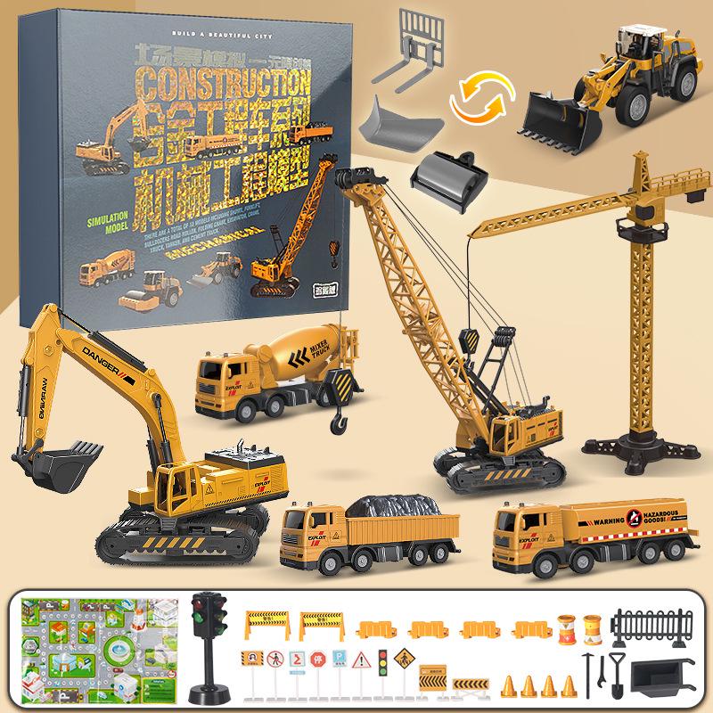 

Набор моделей инженерной техники из сплава: Экскаватор и дорожный каток для детей