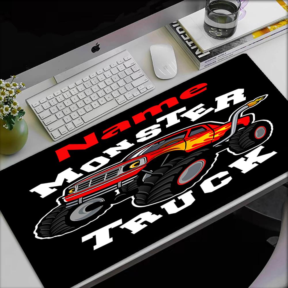 Custom Name Truck Theme Mouse Pad, Non Slip Rubber Base, Multifunctional Office & Home Decor, Perfect for Workspace Personalization.