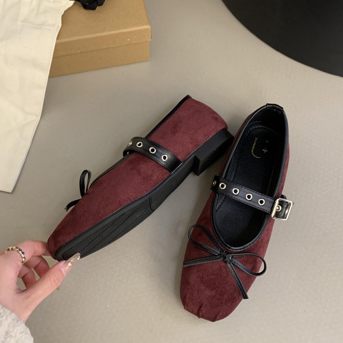 

Мода Bailamos 2024 Осень Женские Балетки Мода Неглубокие Слипоны Женские Элегантные Туфли-лодочки Мягкий Плоский Каблук Платье Балетки Mujer 39 красный