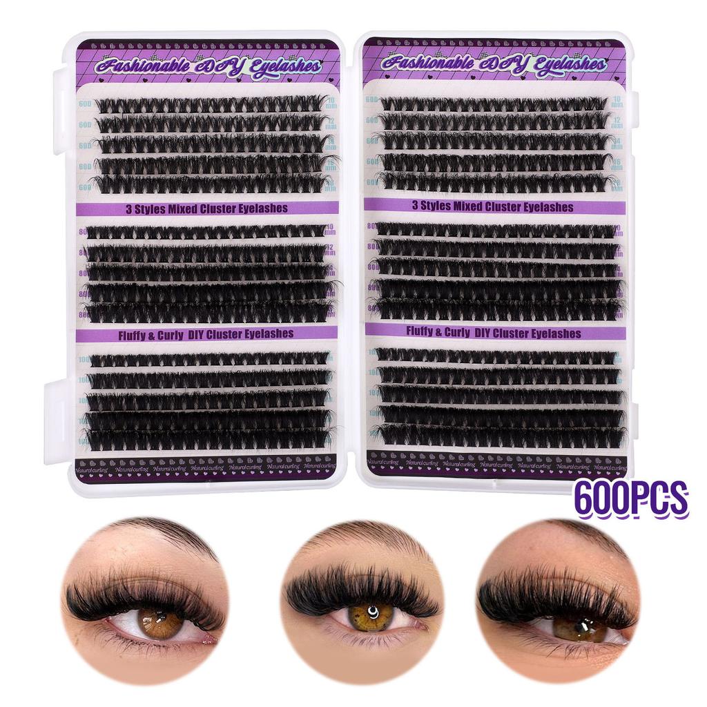 600 Clusters D Song False Eyelash Set 10-18Mmdiy Segmented Grafting Thick Eyelashes