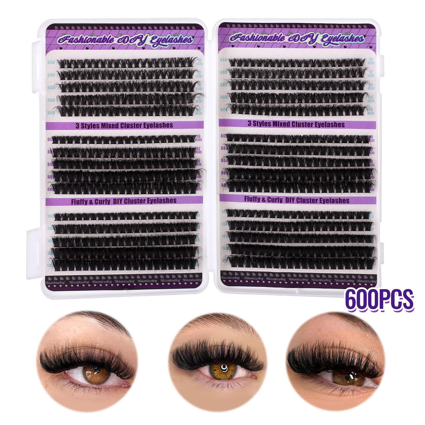 

600 Clusters D Song False Eyelash Set 10-18Mmdiy Segmented Grafting Thick Eyelashes