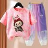 LBB Girls' Quick-drying Sports Set Summer Children's Fashionable Breathable Short-sleeved Ice Silk Set