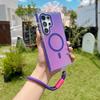 Suitable for Sam S24U mobile phone case, lanyard model, two-color Xuncai chameleon magnetic suction anti-drop mobile phone case.