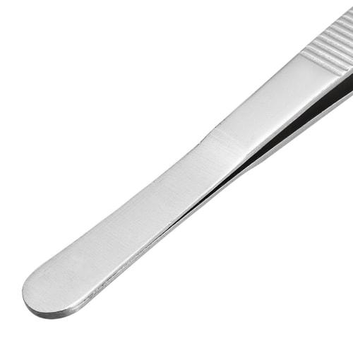 uxcell Stainless Steel Straight Pointed Tweezers with Serrated Tips, Daily Garden Tool, 180mm