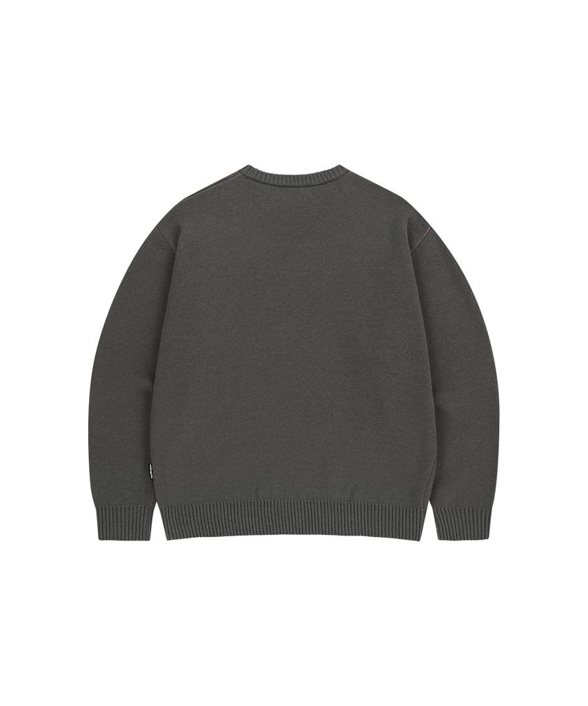 MAHAGRID Strange Puppy Knit Sweater Charcoal(Mg2Ffmk603A)