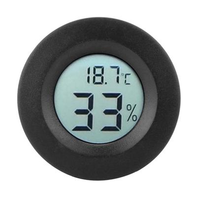 Mini Circular Embedded Digital LCD Thermometer Hygrometer Humidity Temperature Meter IndoorBlack