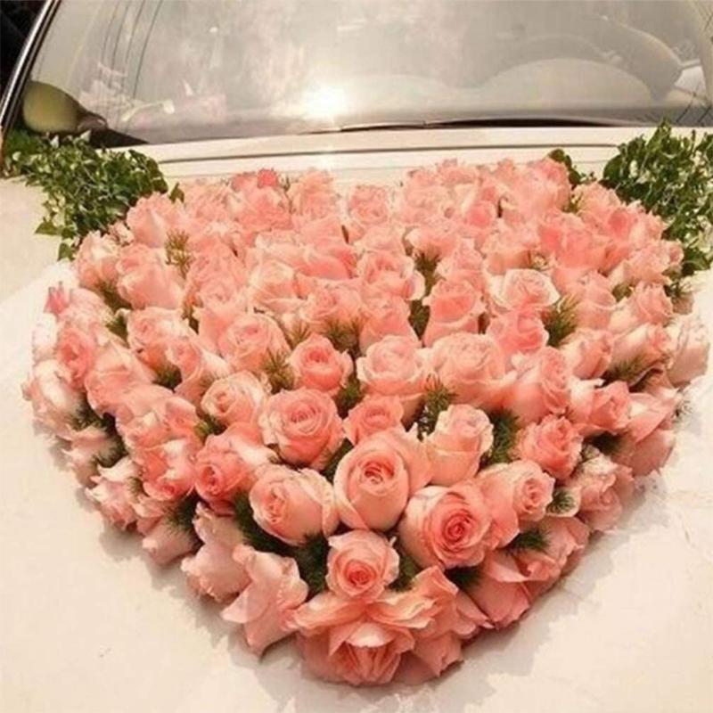 Wedding Car Heart Shape Flower Foam Cage Box with Suction Cup Green Styrofoam Wet Floral Block Artificial Mud Florist Party