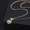 Fish Tail Pendant Necklace Women 990 Fine O-Link Chain Minimalist Chic Jewelry Adjustable 21-50cm