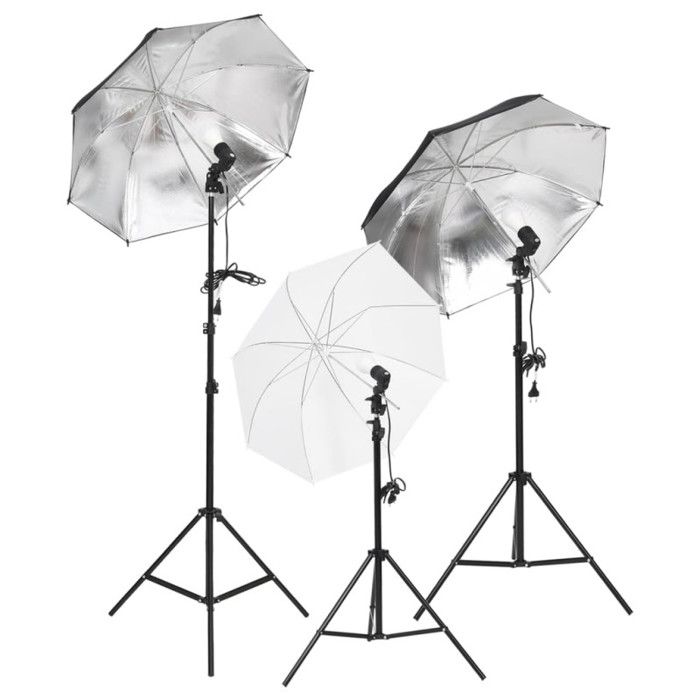 VidaXL Photo Studio Kit with Lighting Backdrop and Reflector Photography Light Background System Support Kit 3094723