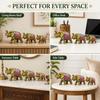 Paper Mache Elephant Showpiece, Yellow, Set of 3 Traditional, Artistic, Home Decor