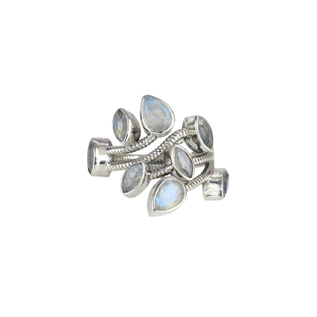 Sterling Silver Garnet Ring: Handmade Twisted Wire Design