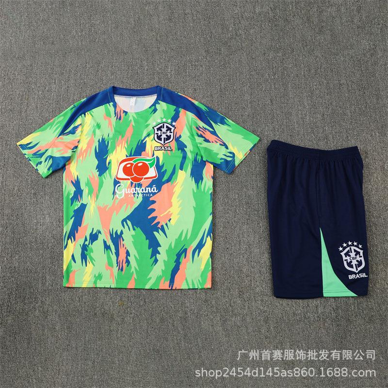 Spot 2526 Brazil national team short-sleeved training suit Neymar sports and leisure football suit wholesale foreign trade S