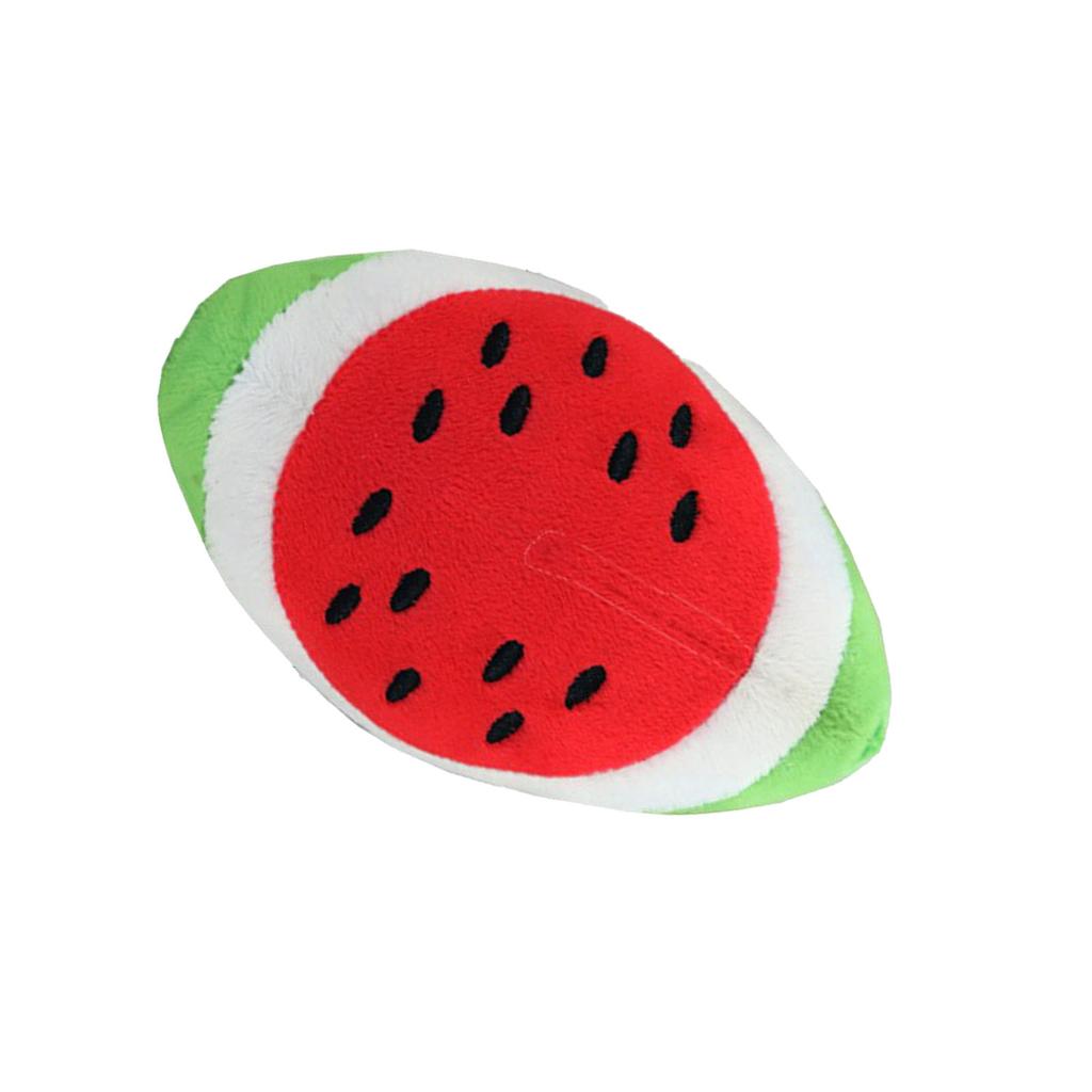 Plush Dog Toy Soft Bite Resistant Teeth Grinding Watermelon Shape Stuffed Pet Chew Toy for Puppy