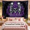 Schädel Gothic (329) Themen-Wandteppich, individuell mit Namen und Text, personalisierter Hänge-Wandteppich für Schlafzimmer, Wohnzimmer-Dekoration
