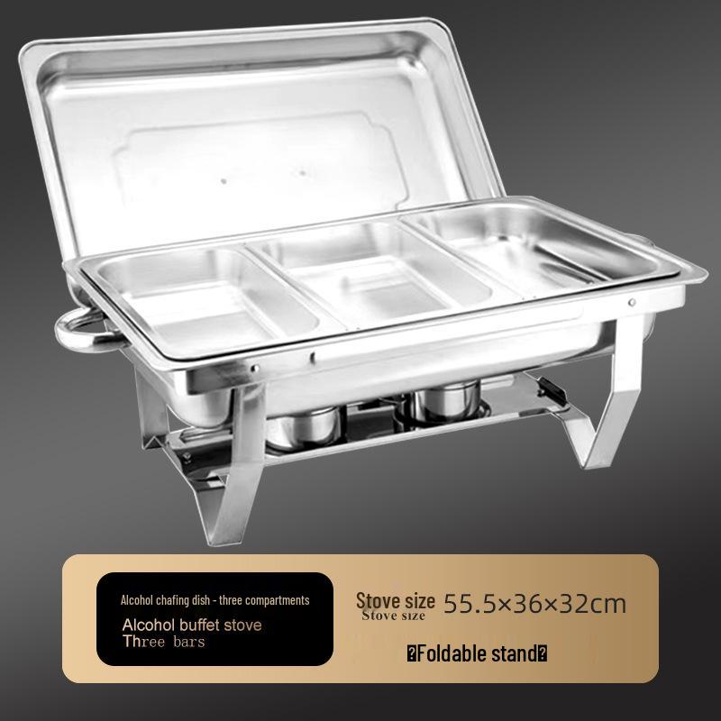 Stainless Steel Folding Buffet Warmer with Insulated Chafing Dish for Hotels and Commercial Use