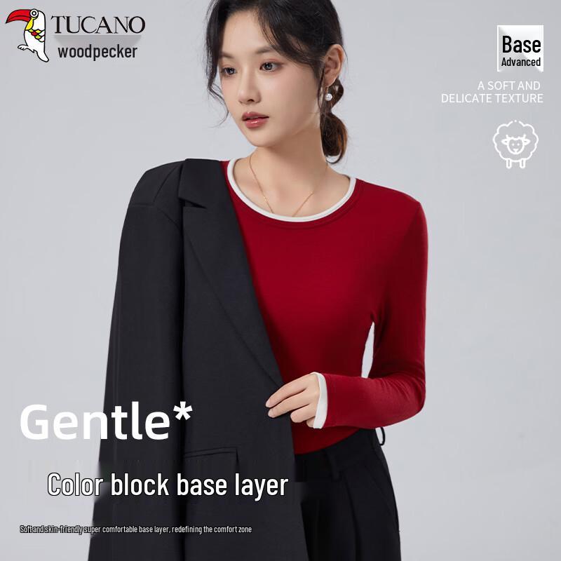 Woodpecker Women s Color-Block Merino Wool Blend Base Layer Top XL