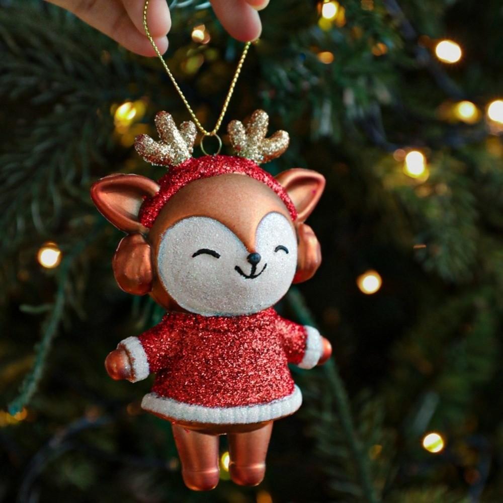 Gold Little Bear Squirrel Ornament Shimmering Festive Plastic Ornament  Home Decor