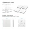 Tuya Zigbee Wireless Scene Switch Remote Control 1/2/3/4 Gang Black Grey Battery Powered Work With ZigBee2mqtt Home Assistant