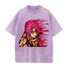 JoJo's Bizarre Adventure Diavolo King Crimson Printed Streetwear Men Women Washed Cotton T-shirts Vintage T Shirt Loose Clothing