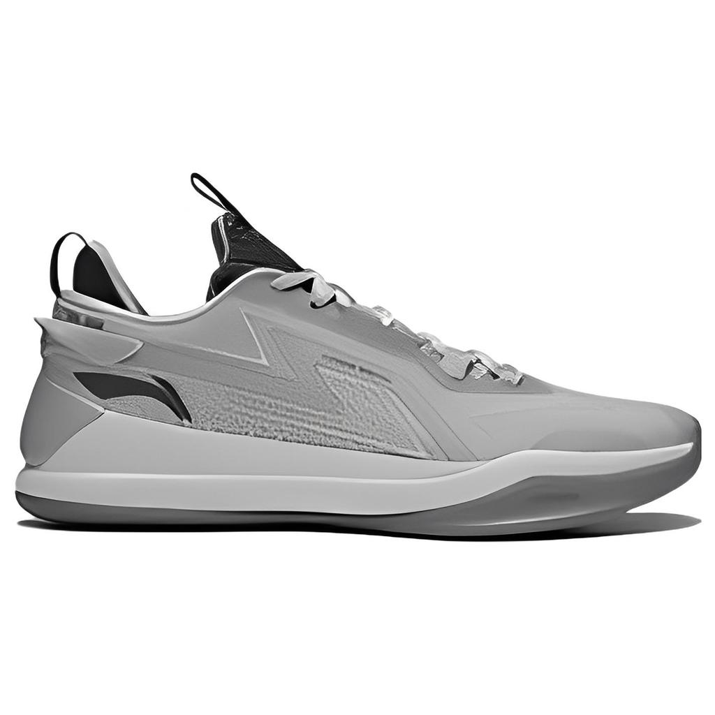 Li Ning Flash 2.0 Abriebfest Rutschfest Dämpfung Niedriger Schaft Performance Basketballschuhe Herren Rauchgrau ABAS099-3