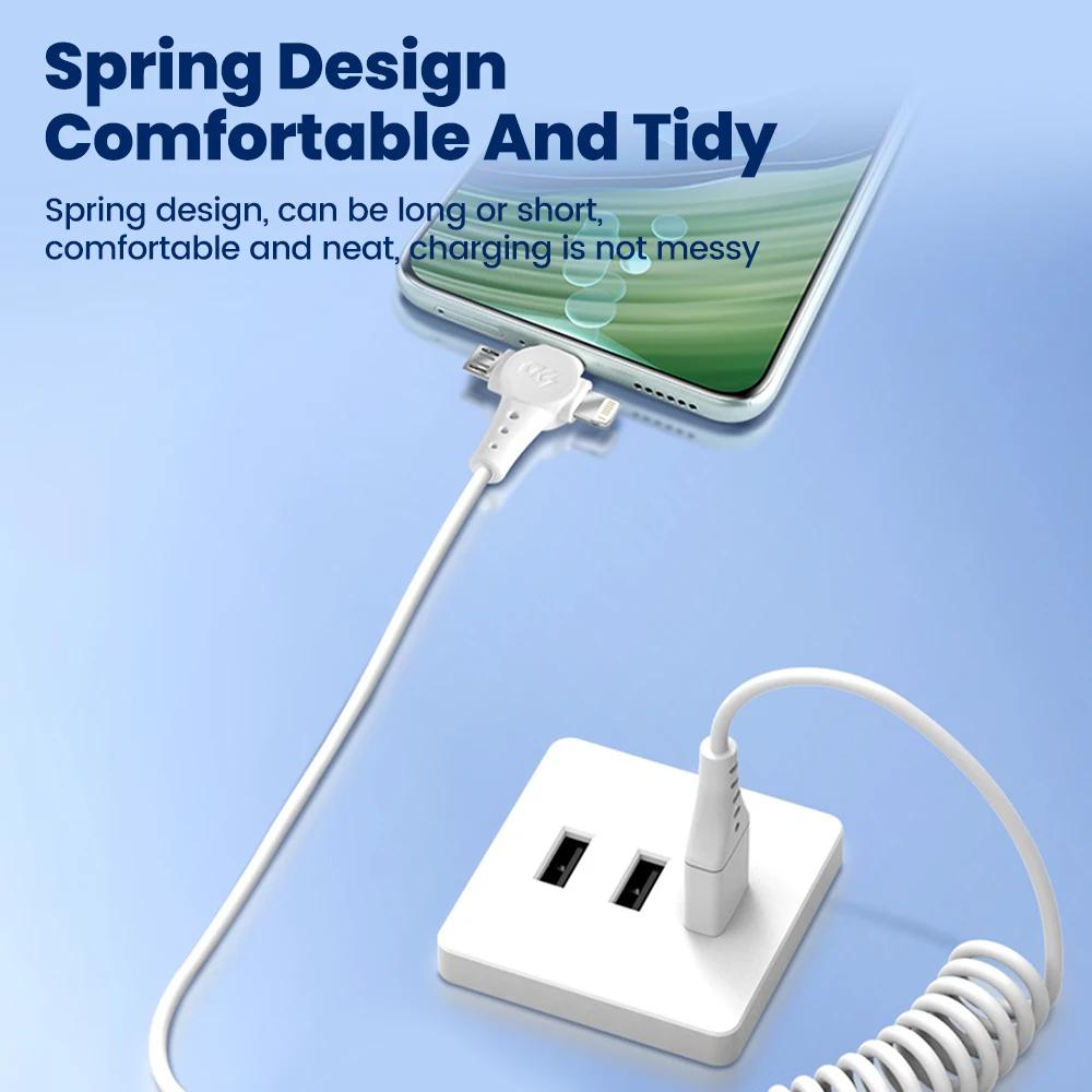 120W 3 in 1 Micro USB Cable Super Fast Charging For iPhone 16/15/14/13/12 Samsung S24 S23 Xiaomi USB Type-C Charger Cable Cord