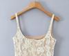 Elegant 2026 Sweet Lace Knit Camisole Dress with Retro Square Neck & Backless Design