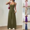 Women's Summer Jumpsuit Sleeveless Spaghetti Strap One Piece Outfits Casual Wide Leg Long Pants Rompers