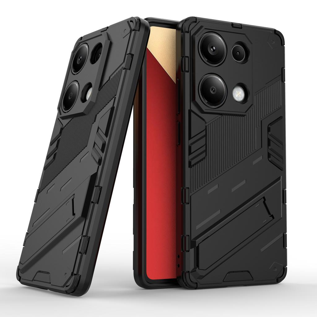 For Xiaomi Redmi Note 13 Pro 4G/Poco M6 Pro 4G Cell Phone Case PC+TPU Back Cover with Kickstand