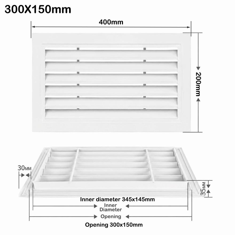 White Air Vent Grille Aluminum Alloy Return Air Grill New Gable Vent  Attics