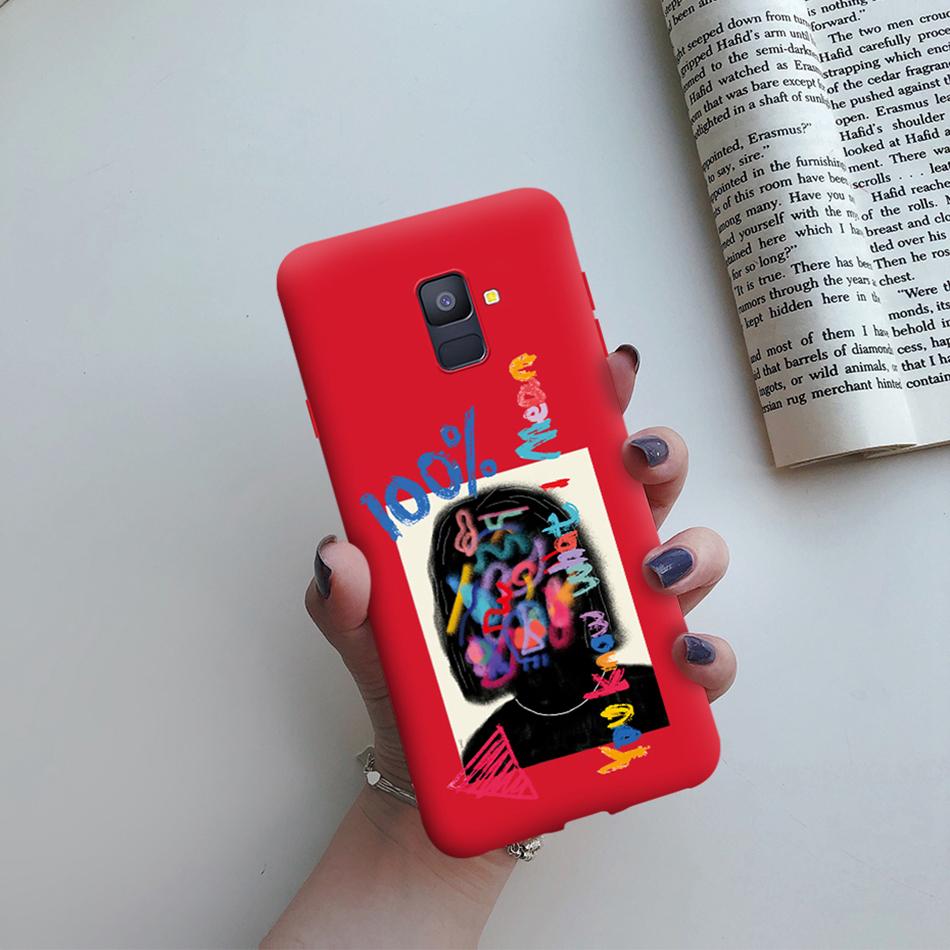Love Heart Case For Samsung A6 2018 Cover A600F Silicon Tpu Phone Case For Samsung Galaxy A 6 A6 Plus 2018 A605F Case Cat Cactus