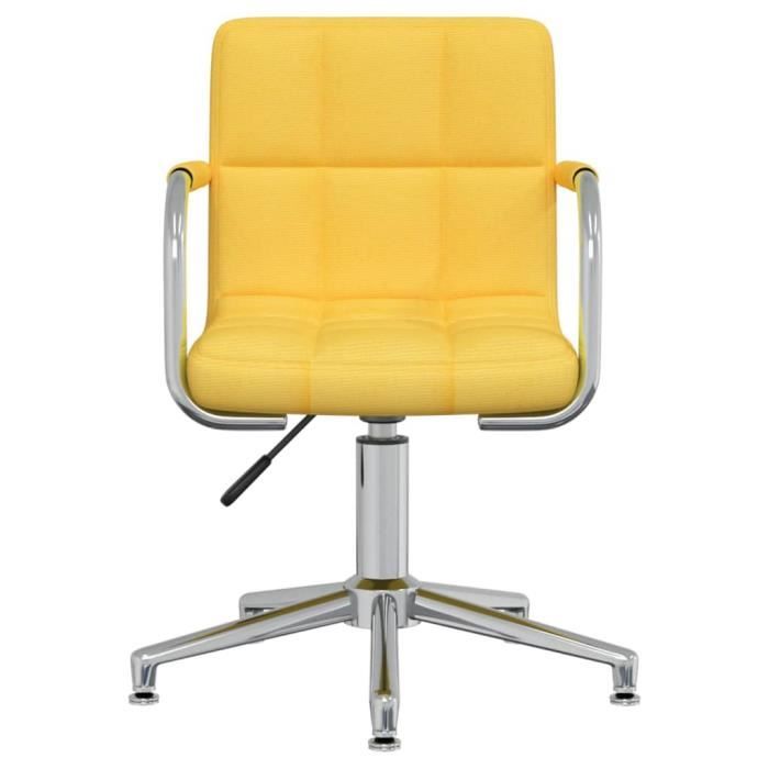 VidaXL Chaise pivotante de salle à manger Jaune moutarde Tissu