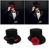 Red Blossomy Old Stimulated Cloth Sun Hat Unisex Design Comfortable Headwear For Daily Use Beach Wedding Celebration
