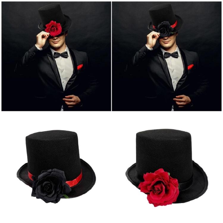 Red Blossomy Old Stimulated Cloth Sun Hat Unisex Design Comfortable Headwear For Daily Use Beach Wedding Celebration