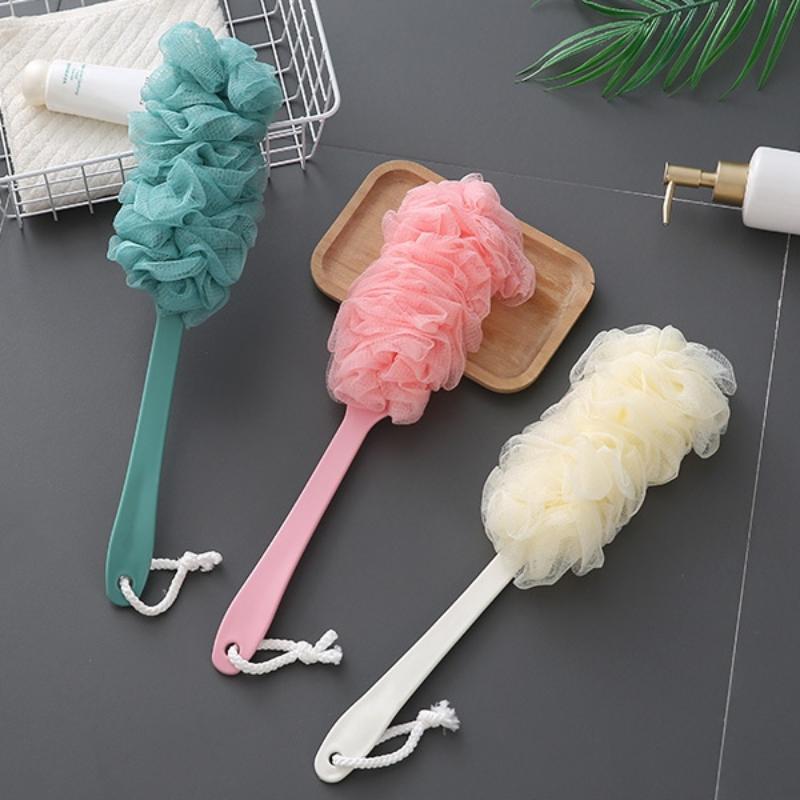 Long Handle Back Shower Brush Eco-Friendly Soft Bristles Exfoliating Body Scrubber for Daily Bath Spa