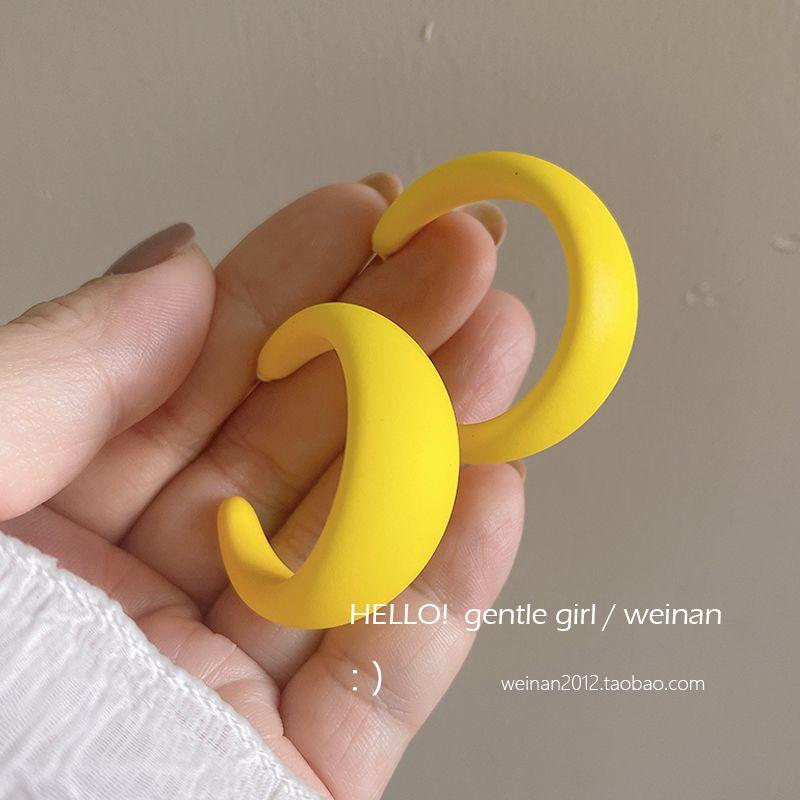 

Лимонно-желтый Горячий C-кольцо Свежий Белый Фантазийные Серьги-гвоздики из серебра 925 пробы Девичий стиль Модные серьги-подвески Ювелирные изделия