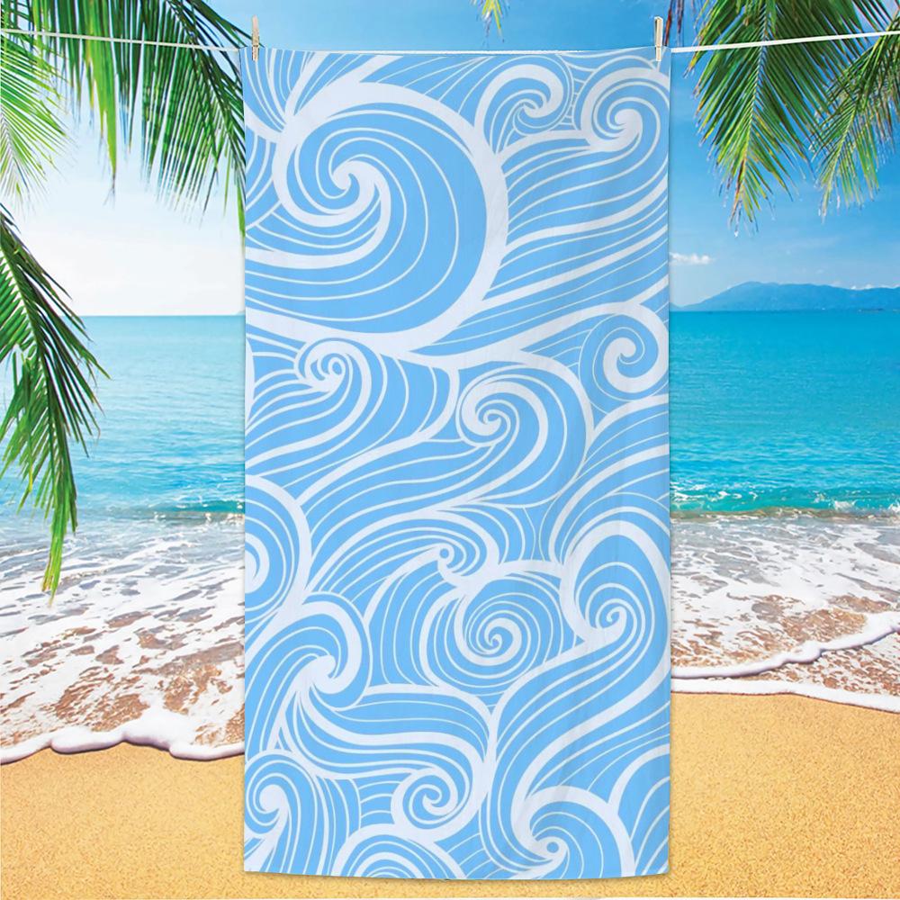 Ultra Fine Fiber Beach Towels, Beach Swimming Speed Drying Velvet Bath Towels, Printed Fashionable Bath Towels Towels Face Towel
