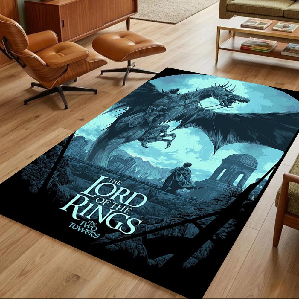 Lord Rings Area Rug Perfect for Bedrooms Game Room Playrooms Outdoor Anti-slip Rug Anime Office Decor Luxury Gift for Birthday, Christmas, Wedding