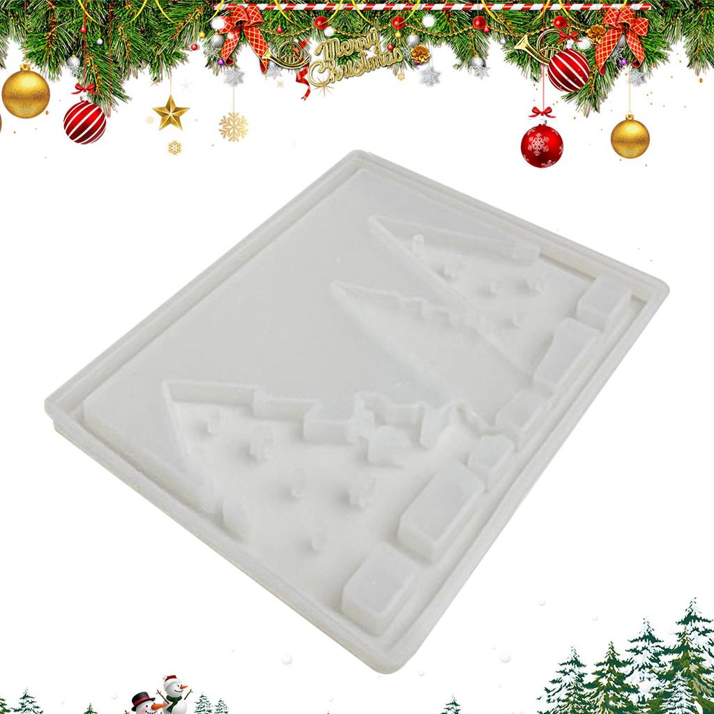 Christmas Tree Resin Mold Holiday Light Sign Plaster Mould Easy Demolding Silicone Light Sign Moulds For Cement Plaster Adults