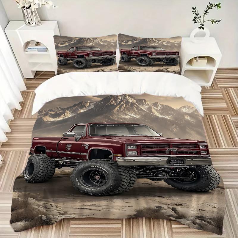 3Pcs Offroad Adventure Mountains Bedding Set Soft Fabric Duvet Cover Pillowcases Home Christmas Xmas Halloween Gift 1 Duvet Cover 2 Pillowcase G1149