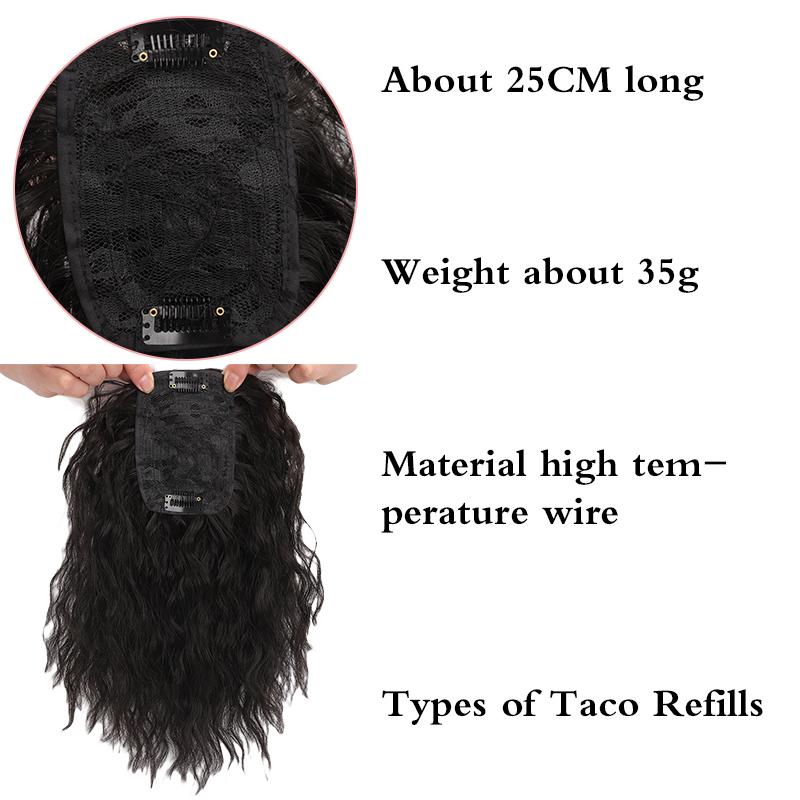 Neuer synthetischer Clip von Concubine auf der Oberseite des Kopfes, Ersatzblock, Perückenverschluss, Corn Curl Clip, Haarverlängerung, Weißgold