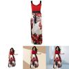 Elegant 2019 Floral Print Sleeveless Maxi Dress For Women In Plus Size Cotton Blend